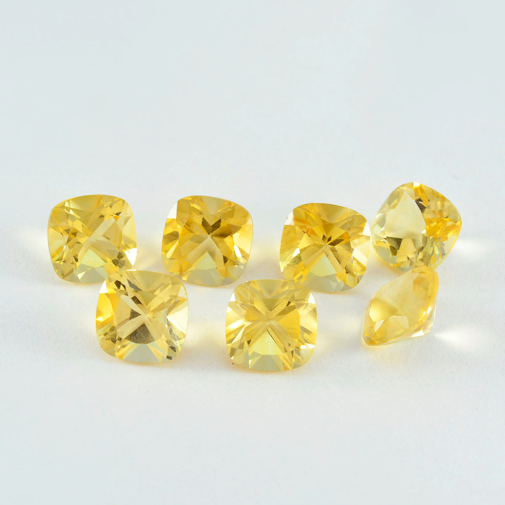 Citrine 1PC Tiny 5x5 MM Cushion Faceted Yellow Sparkling Semi Precious Gems