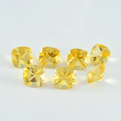 Citrine 1PC Tiny 6x6 MM Cushion Faceted Yellow Polished Semi Precious Loose Gems