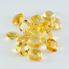 Citrine 1PC Medium 9x9 MM Cushion Faceted Yellow Lustrous Semi Precious Gems