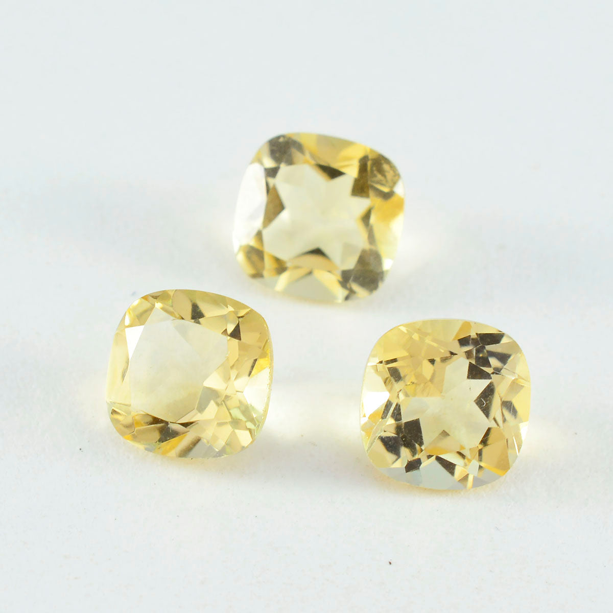 Citrine 1PC Medium 9x9 MM Cushion Faceted Yellow Lustrous Semi Precious Gems Secundaire afbeelding