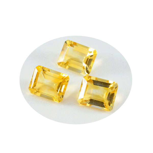 Citrine 1PC Chunky 13x18 MM Emerald Faceted Yellow Fiery Semi Precious Gems