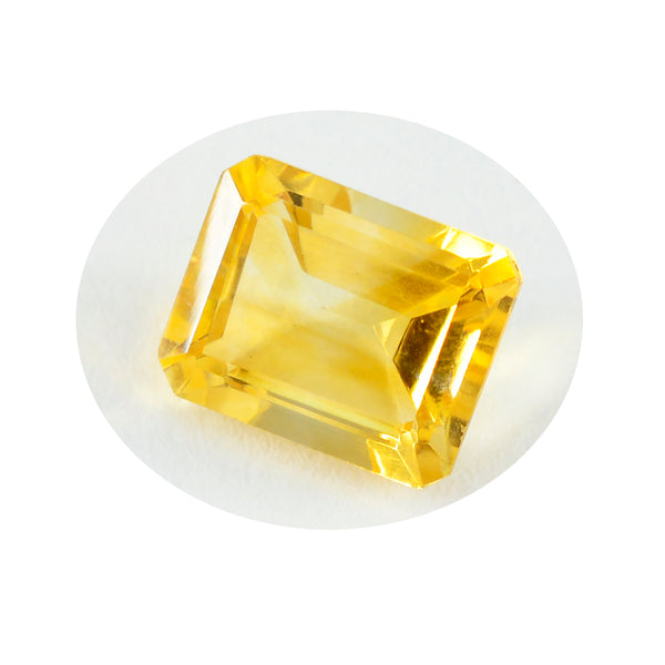 Citrine 1PC Chunky 15x20 MM Emerald Faceted Yellow Brilliant Semi Precious Loose Gems