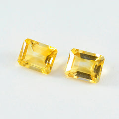 Citrine 1PC Tiny 4x6 MM Emerald Faceted Yellow Sparkling Semi Precious Gems