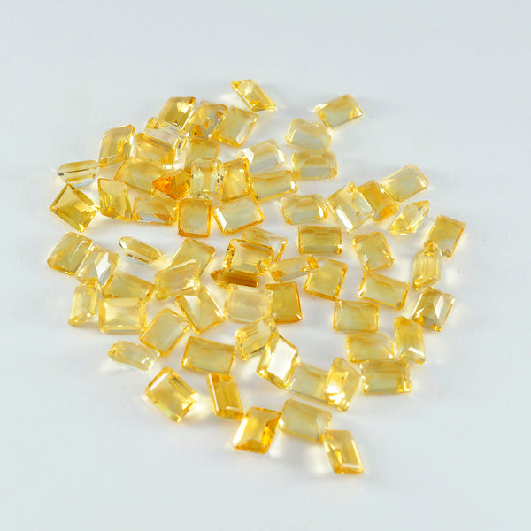 Citrine 1PC Small 7x9 MM Emerald Faceted Yellow Lustrous Semi Precious Gems