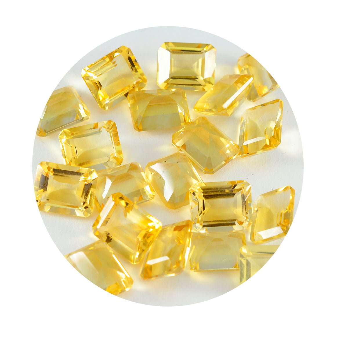 Citrine 1PC Medium 8x10 MM Emerald Faceted Yellow Fine Semi Precious Loose Gemstone