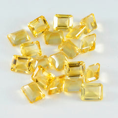 Citrine 1PC Large 8x12 MM Emerald Faceted Yellow Natural Semi Precious Gems