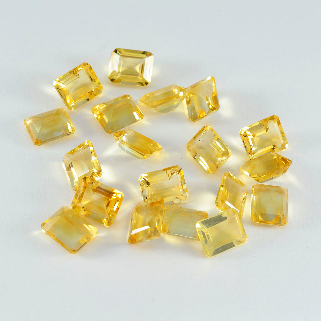 Citrine 1PC Large 9x11 MM Emerald Faceted Yellow High Quality Semi Precious Loose Gemstones