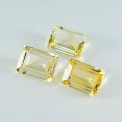 Citrine 1PC Small 6x8 MM Emerald Faceted Yellow Splendid Semi Precious Loose Gemstone