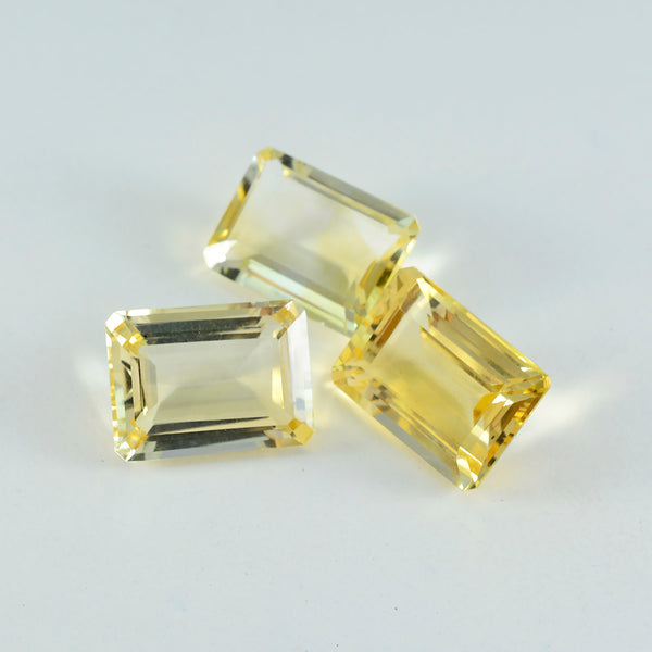 Citrine 1PC Small 6x8 MM Emerald Faceted Yellow Splendid Semi Precious Loose Gemstone