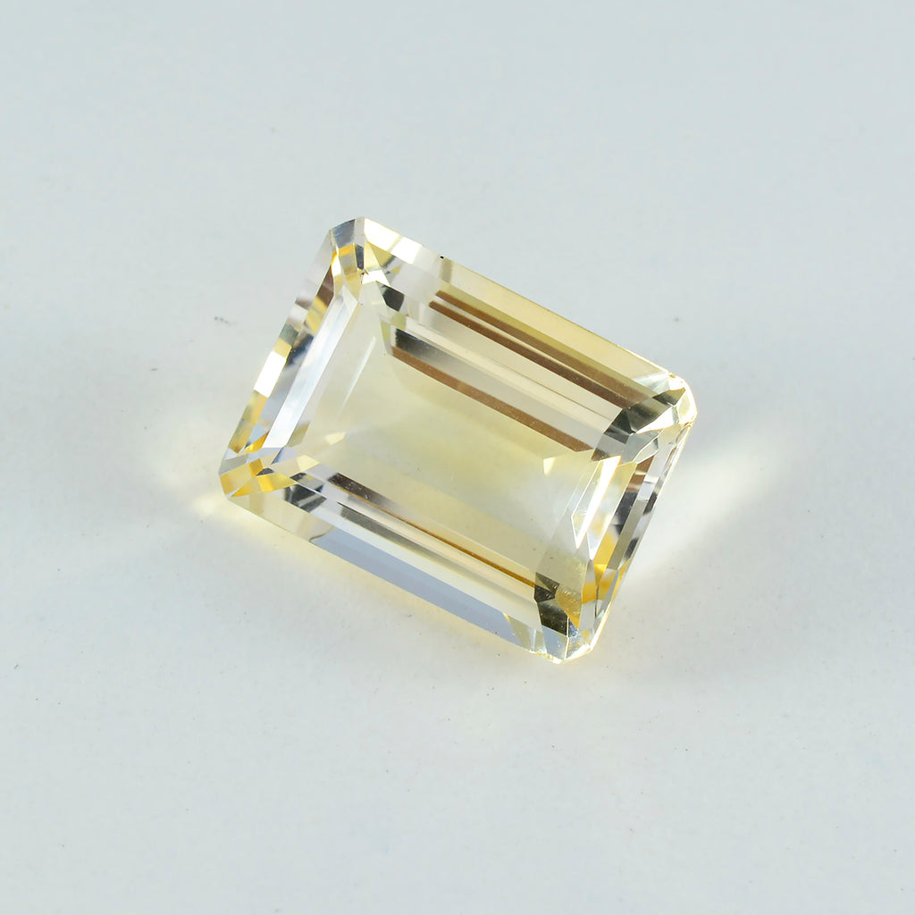 Citrine 1PC Medium 7x10 MM Emerald Faceted Yellow Shine Semi Precious Loose Gems