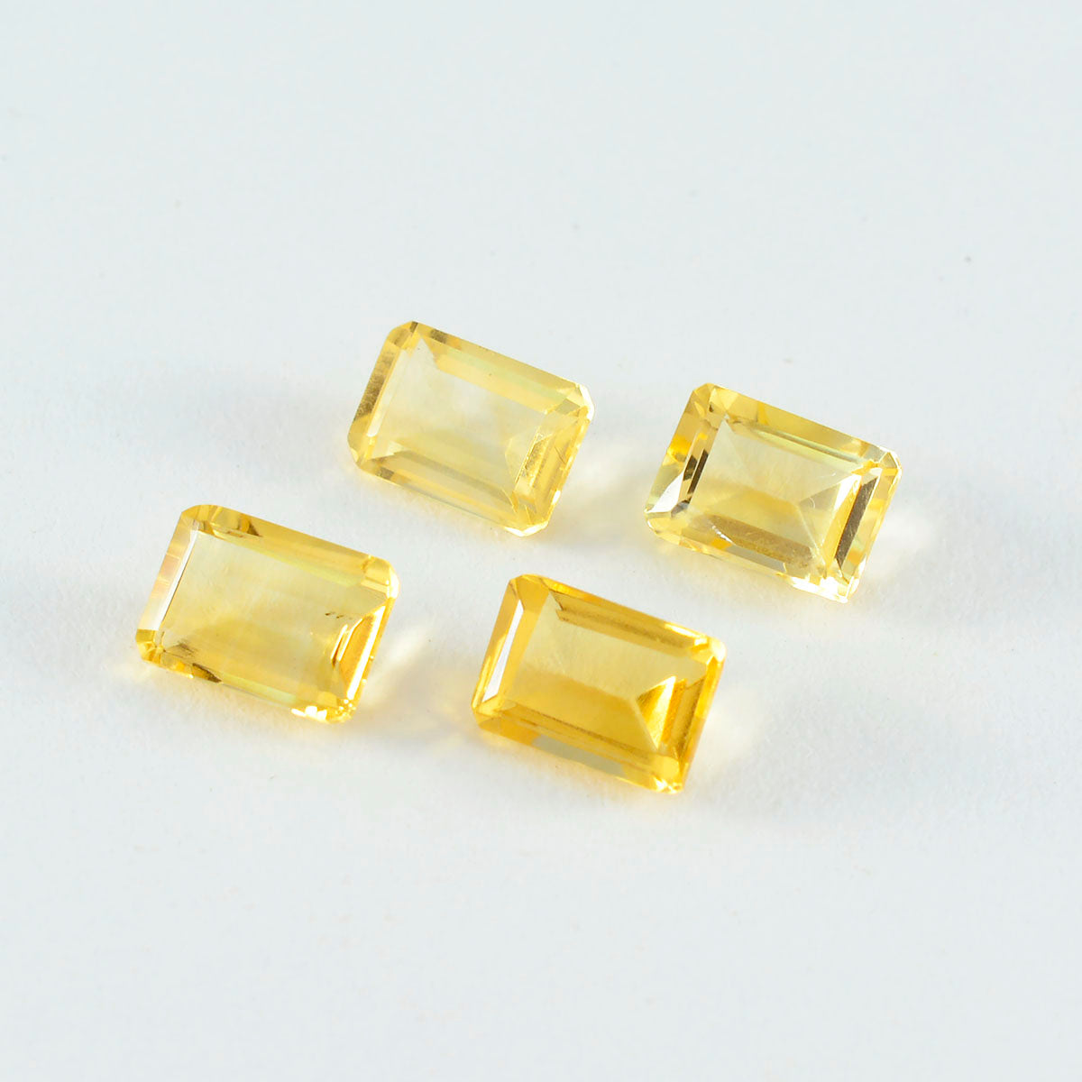 Citrine 1PC Medium 8x10 MM Emerald Faceted Yellow Fine Semi Precious Loose Gemstone