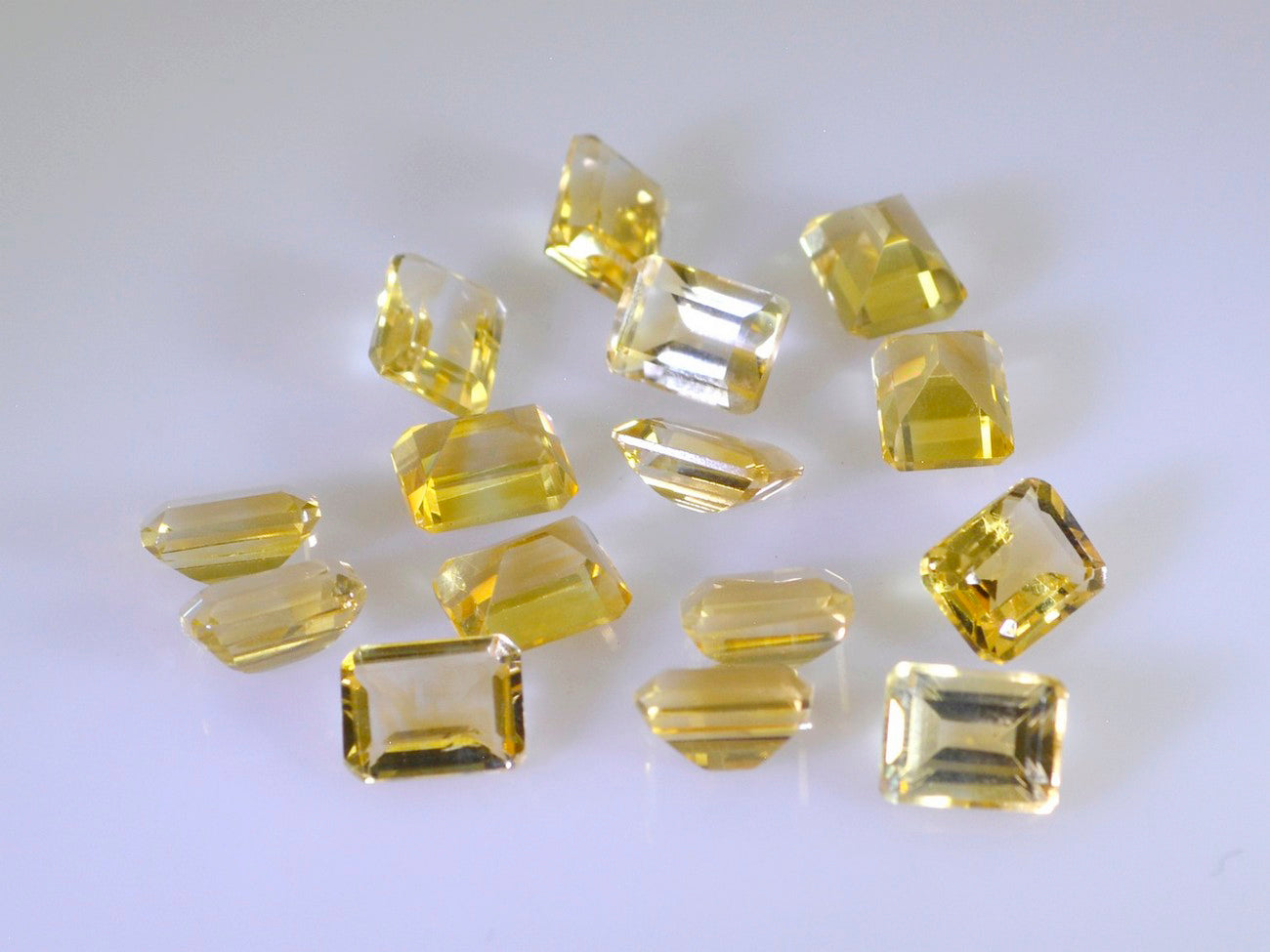 Citrine 1PC Medium 8x10 MM Emerald Faceted Yellow Fine Semi Precious Loose Gemstone