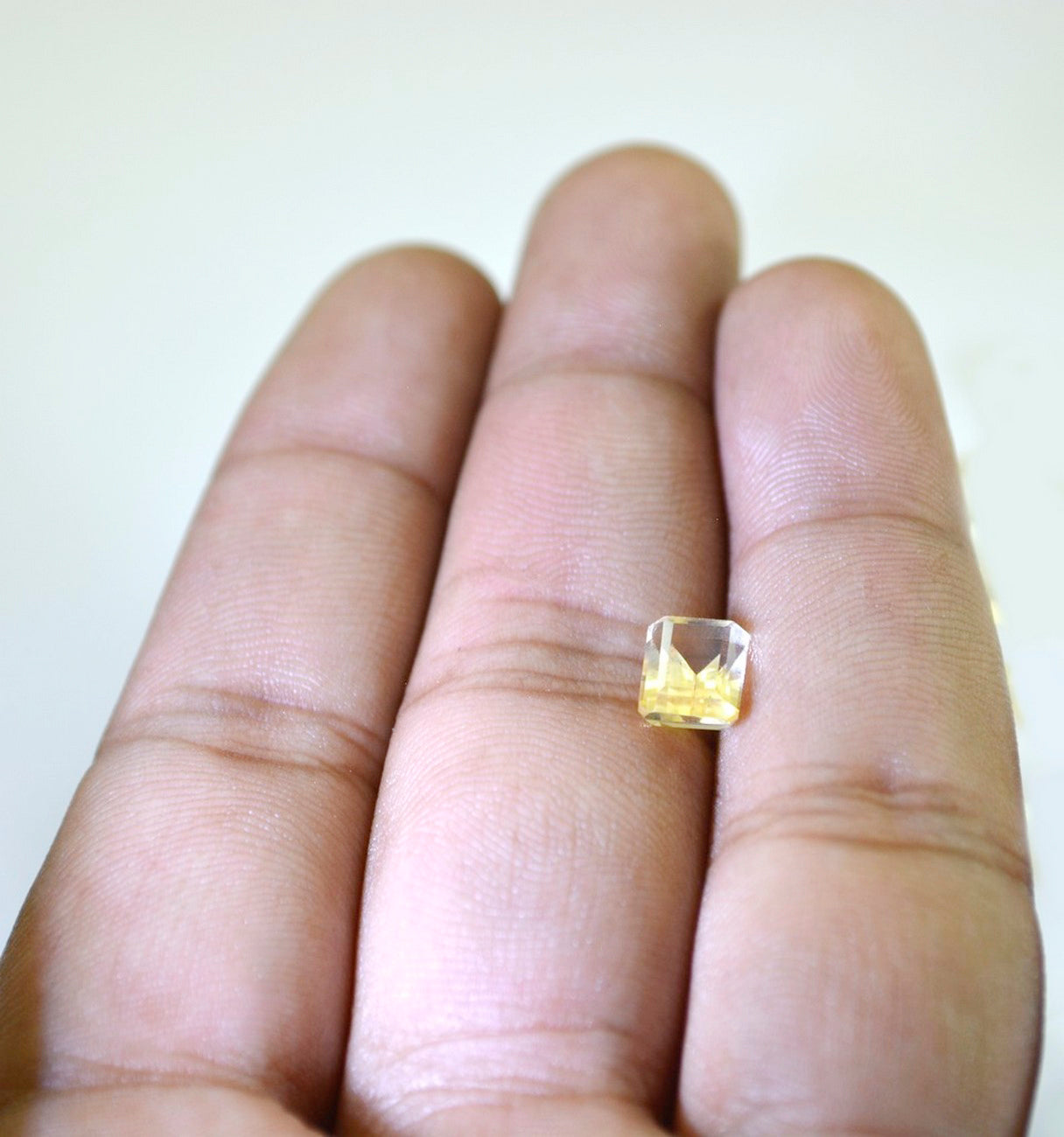 Citrine 1PC Large 8x12 MM Emerald Faceted Yellow Natural Semi Precious Gems