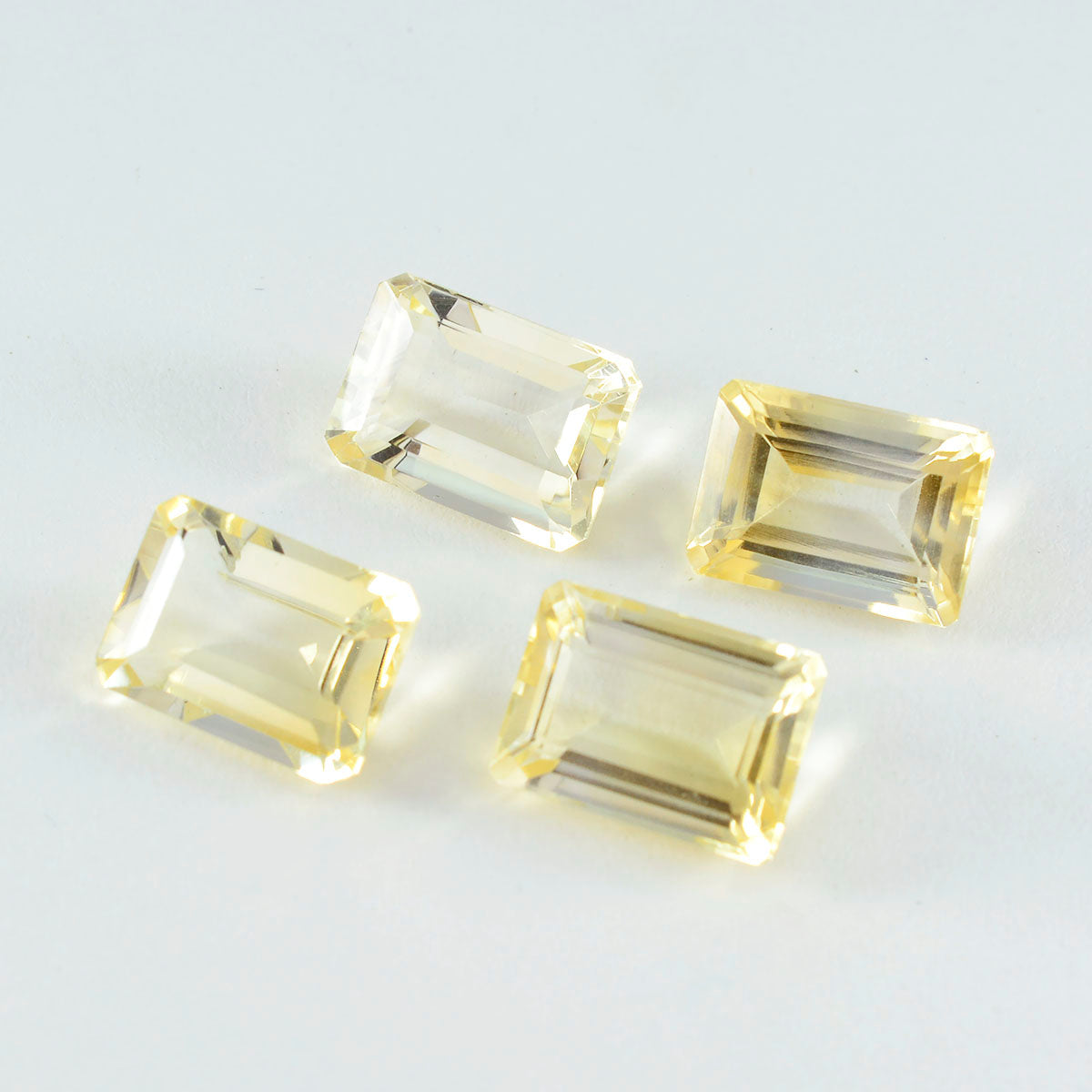 Citrine 1PC Large 8x12 MM Emerald Faceted Yellow Natural Semi Precious Gems