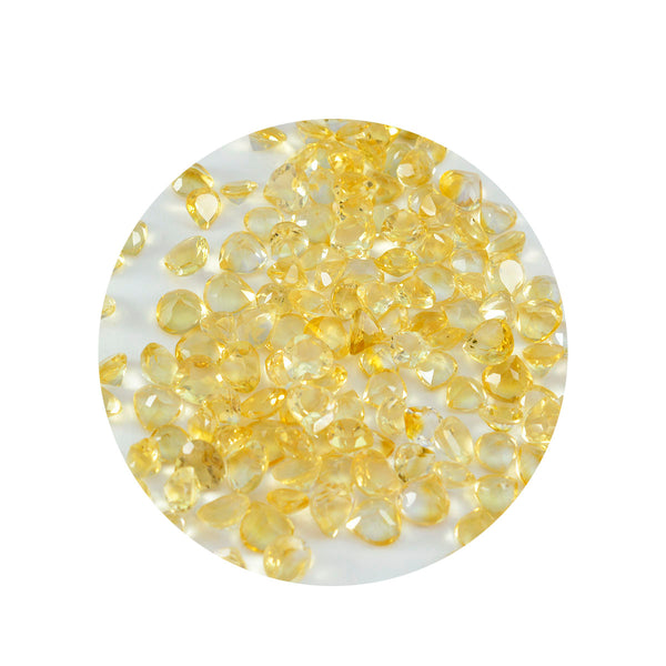 Citrine 10PC Tiny 4x4 MM Heart Faceted Yellow Brilliant Semi Precious Loose Gemstones