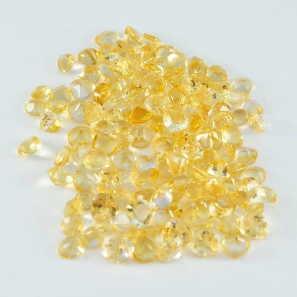 Citrine 1PC Tiny 6x6 MM Heart Faceted Yellow Polished Semi Precious Loose Gems