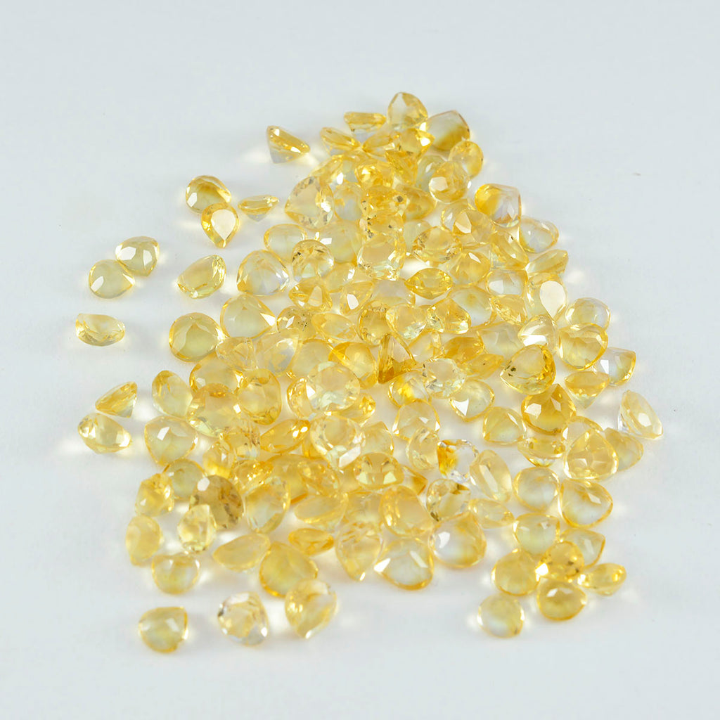 Citrine 1PC Chunky 16x16 MM Heart Faceted Yellow Pure Semi Precious Loose Gemstones