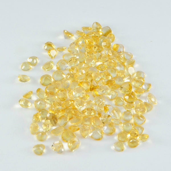 Citrine 1PC Chunky 16x16 MM Heart Faceted Yellow Pure Semi Precious Loose Gemstones