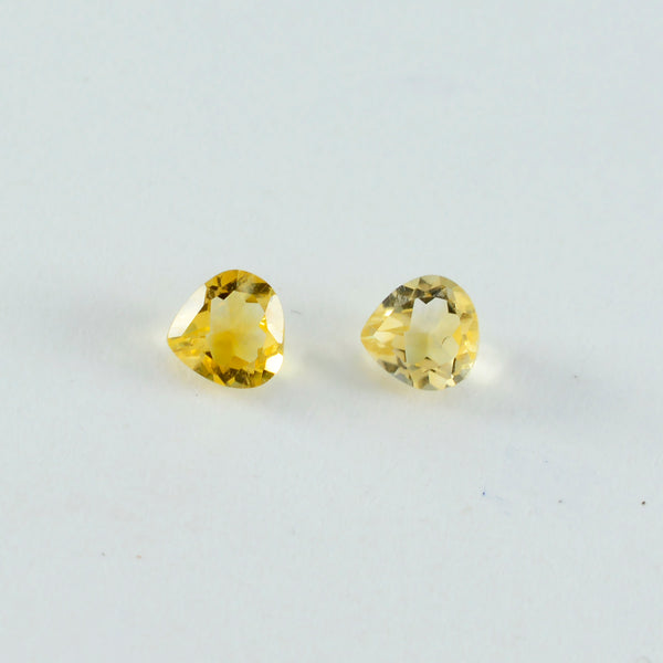 Citrine 10PC Tiny 4x4 MM Heart Faceted Yellow Brilliant Semi Precious Loose Gemstones