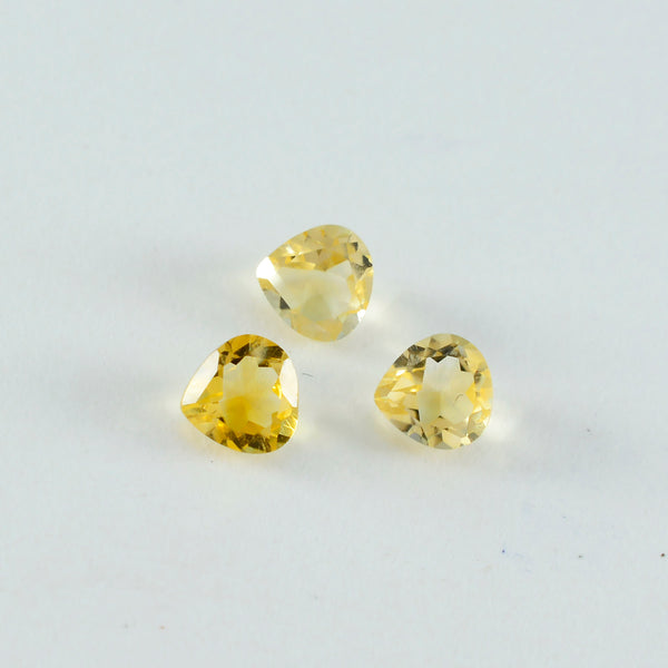 Citrine 1PC Small 7x7 MM Heart Faceted Yellow Splendid Semi Precious Loose Gemstone