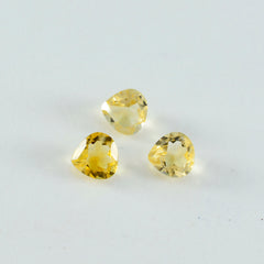 Citrine 10PC Tiny 3x3 MM Heart Faceted Yellow Fiery Semi Precious Loose Gemstone