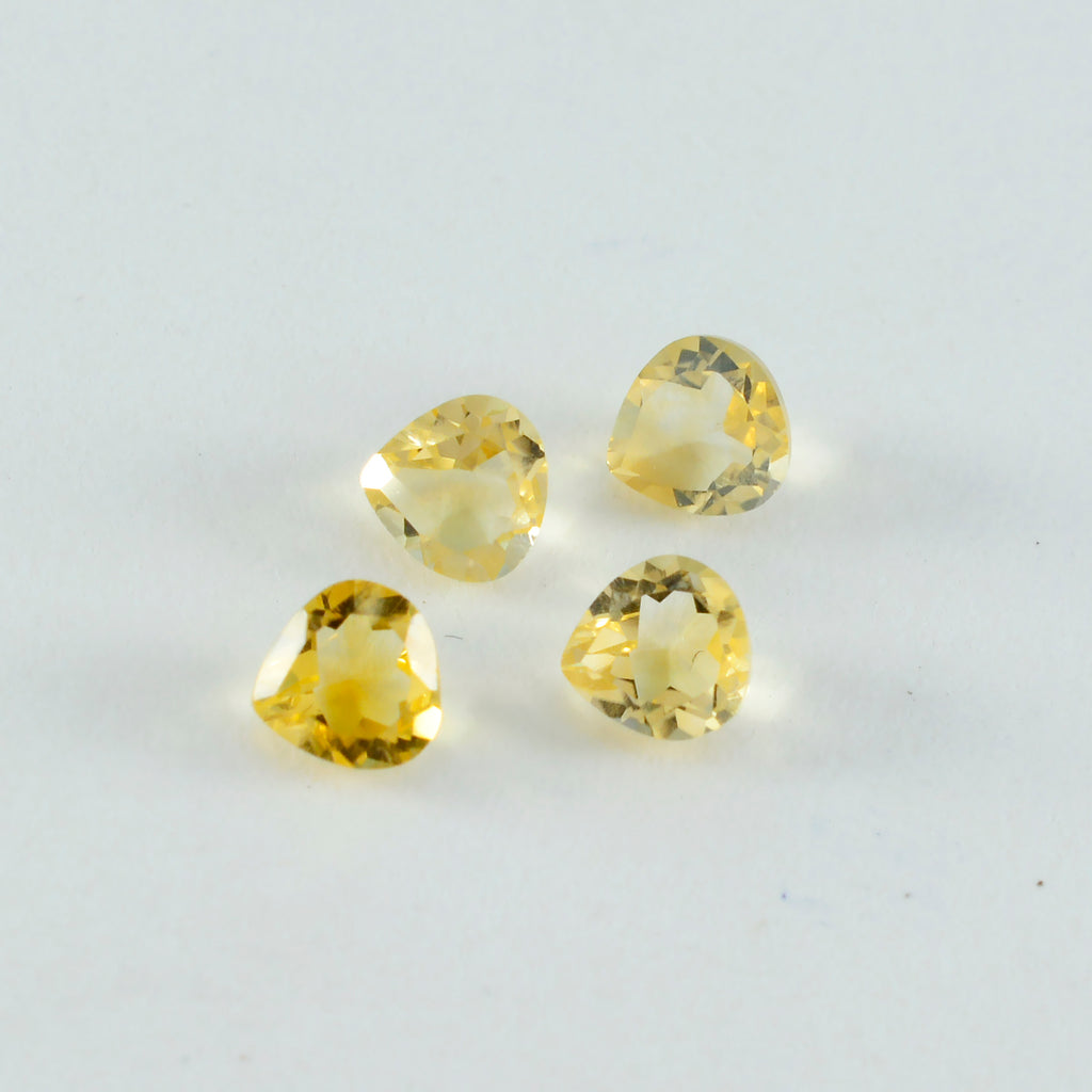 Citrine 1PC Tiny 5x5 MM Heart Faceted Yellow Sparkling Semi Precious Gems