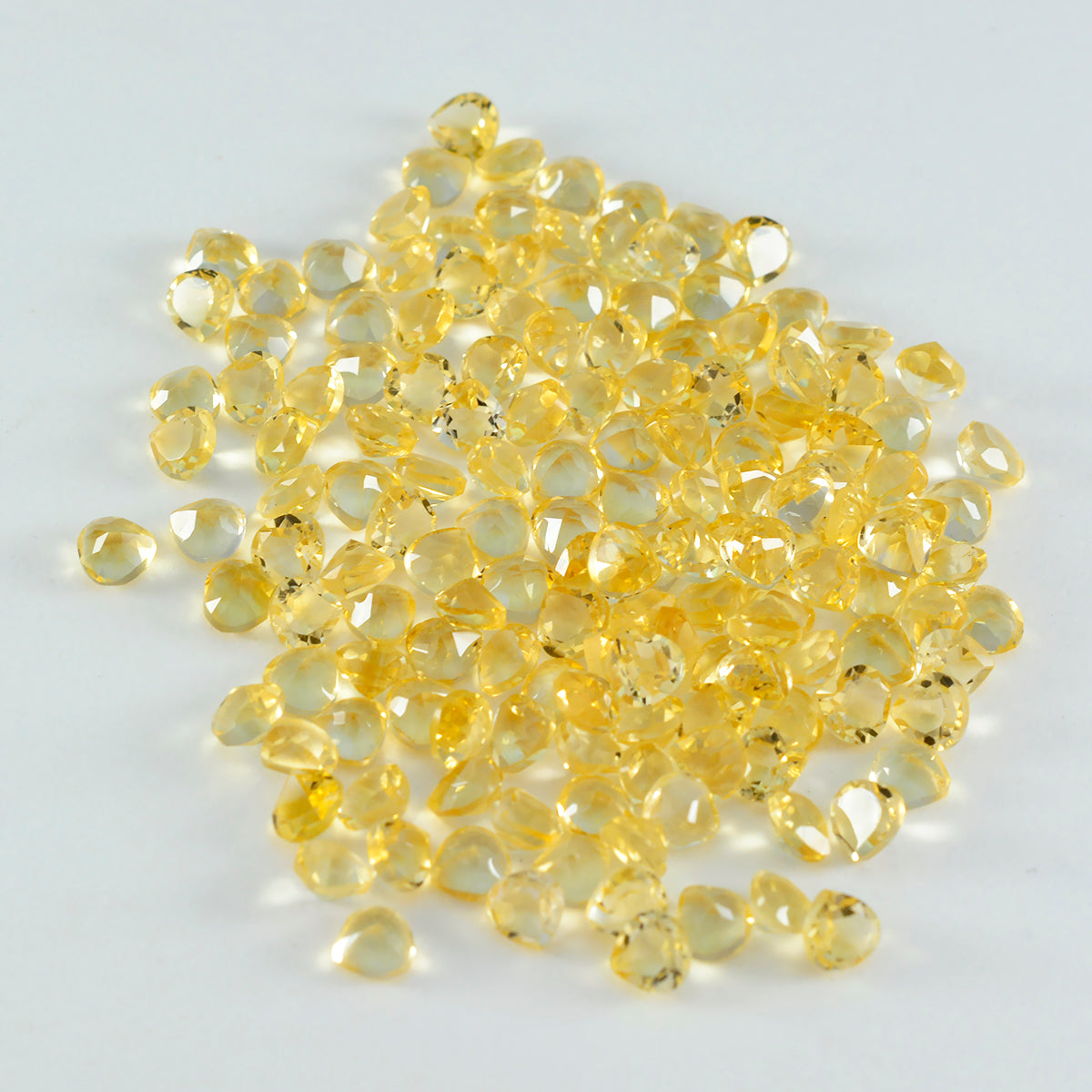 Citrine 1PC Tiny 5x5 MM Heart Faceted Yellow Sparkling Semi Precious Gems