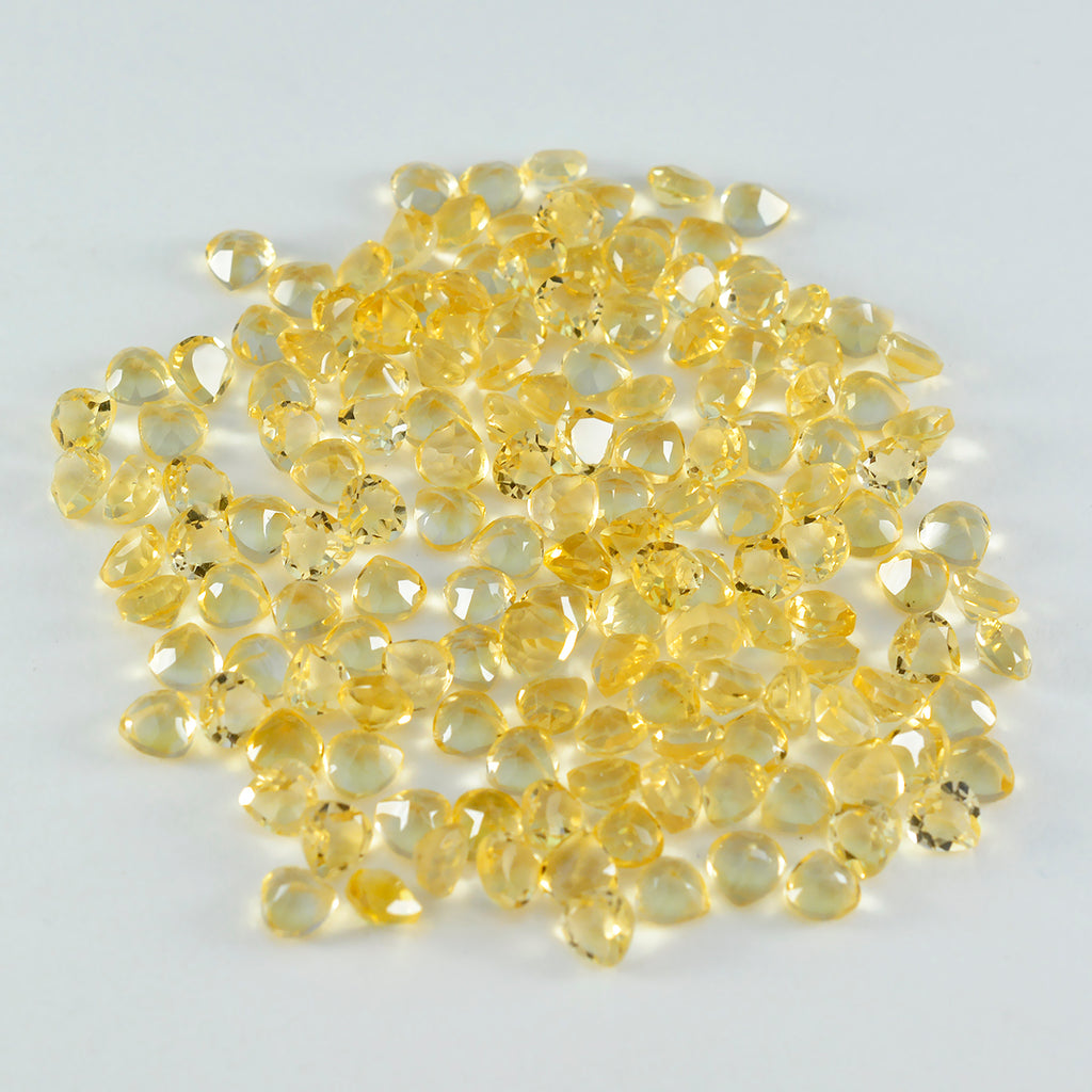 Citrine 1PC Tiny 5x5 MM Heart Faceted Yellow Sparkling Semi Precious Gems