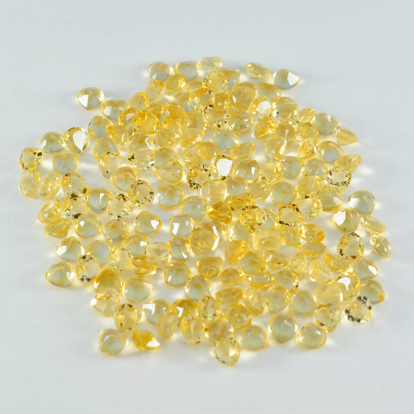 Citrine 1PC Tiny 5x5 MM Heart Faceted Yellow Sparkling Semi Precious Gems
