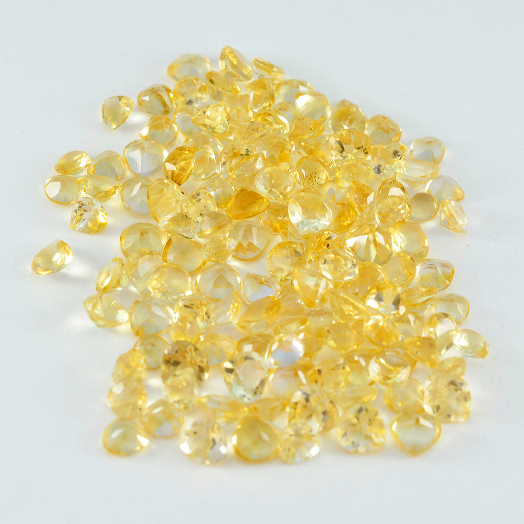 Citrine 1PC Tiny 5x5 MM Heart Faceted Yellow Sparkling Semi Precious Gems