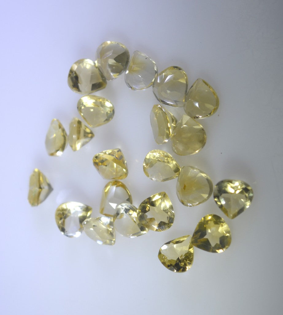 Citrine 1PC Tiny 6x6 MM Heart Faceted Yellow Polished Semi Precious Loose Gems Secundaire afbeelding