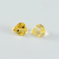 Citrine 1PC Small 8x8 MM Heart Faceted Yellow Luster Semi Precious Loose Gemstones