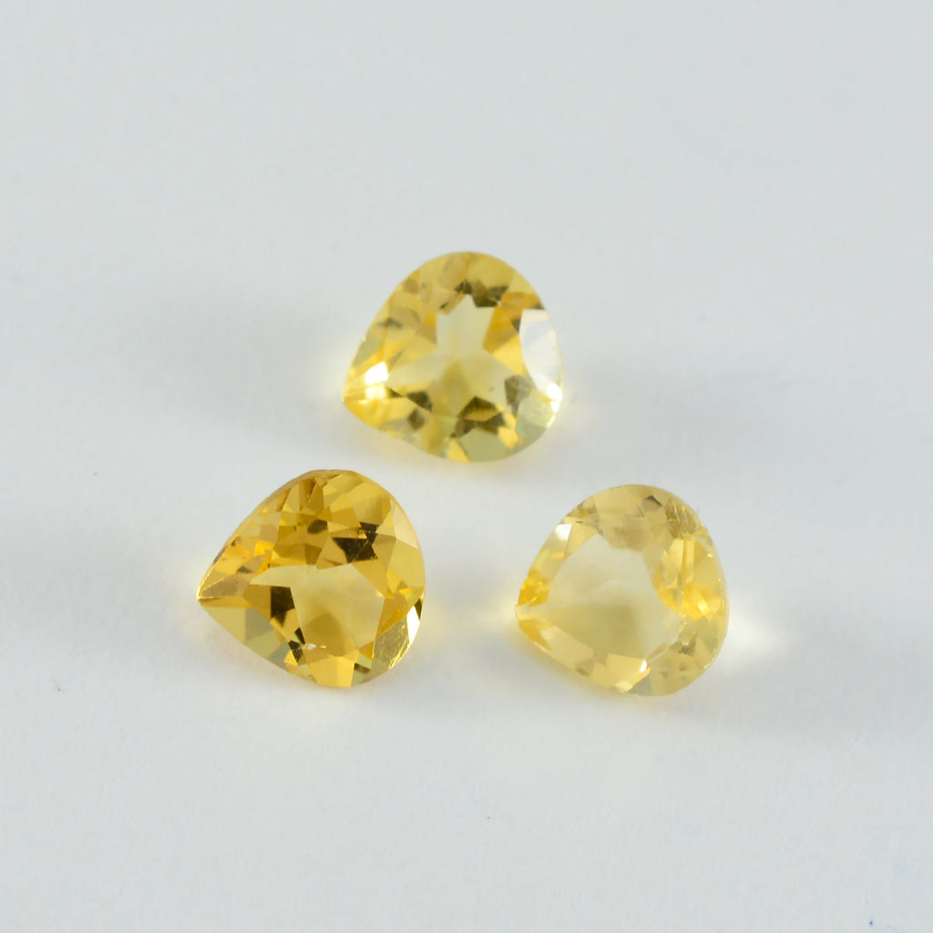 Citrine 1PC Small 8x8 MM Heart Faceted Yellow Luster Semi Precious Loose Gemstones