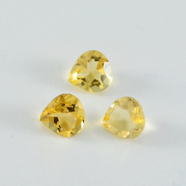 Citrine 1PC Small 8x8 MM Heart Faceted Yellow Luster Semi Precious Loose Gemstones