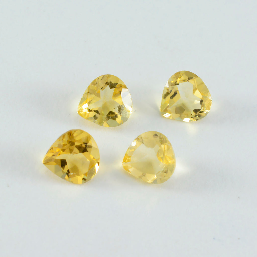 Citrine 1PC Small 8x8 MM Heart Faceted Yellow Luster Semi Precious Loose Gemstones
