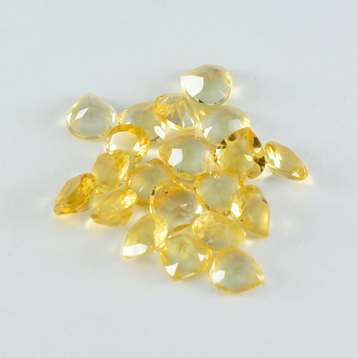 Citrine 1PC Small 8x8 MM Heart Faceted Yellow Luster Semi Precious Loose Gemstones