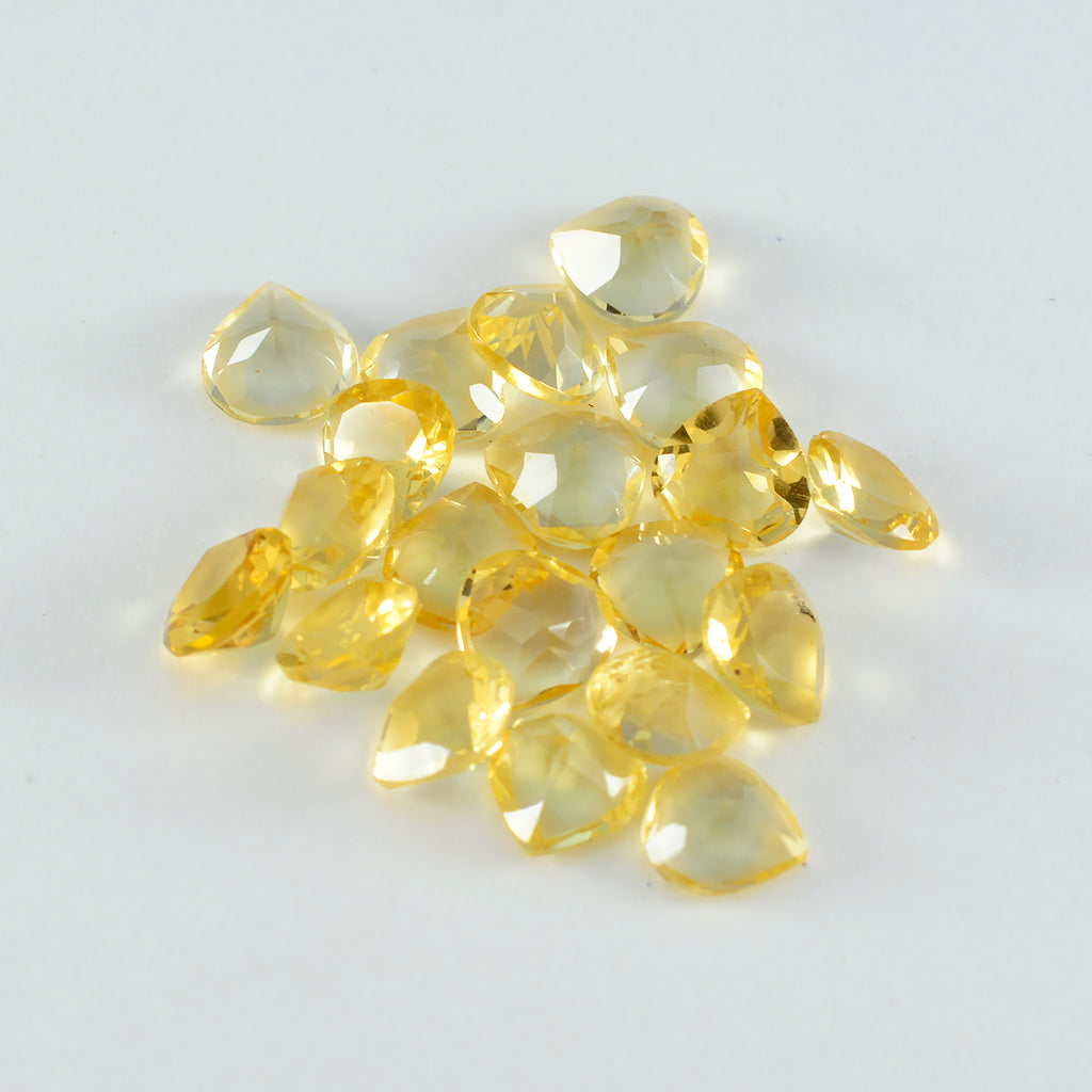 Citrine 1PC Medium 9x9 MM Heart Faceted Yellow Lustrous Semi Precious Gems