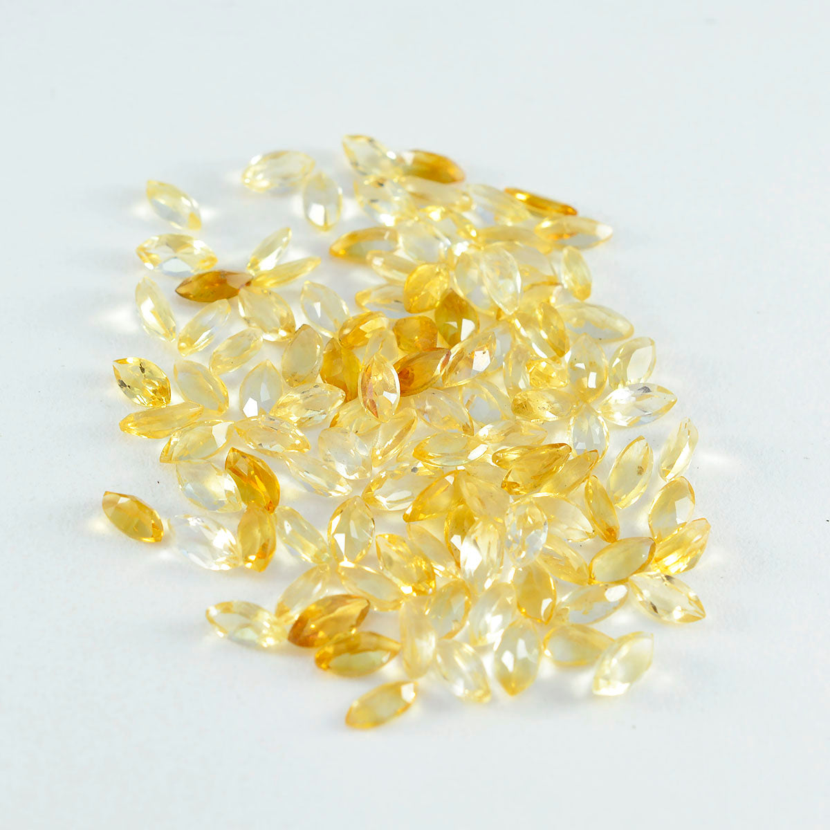 Citrine 10PC Tiny 2.5x5 MM Marquise Faceted Yellow Lustrous Semi Precious Gems Huvudsaklig produktbild