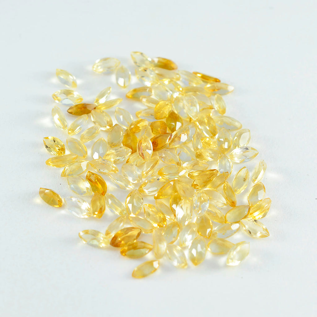 Citrine 10PC Tiny 2.5x5 MM Marquise Faceted Yellow Lustrous Semi Precious Gems