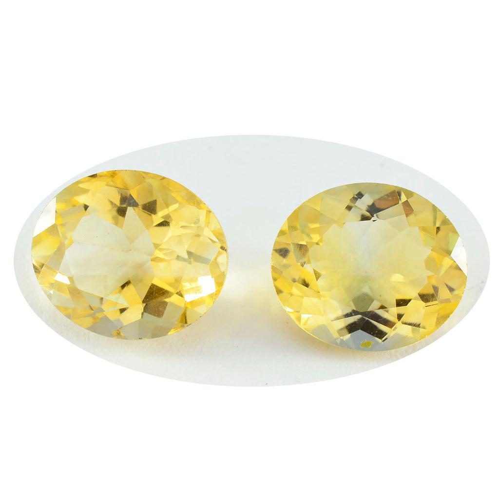 Citrine 1PC Chunky 12x16 MM Oval Faceted Yellow Shine Semi Precious Loose Gemstones