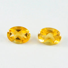 Citrine 1PC Small 7x9 MM Oval Faceted Yellow Fiery Semi Precious Gems