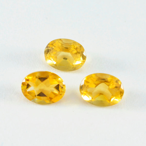 Citrine 1PC Small 7x9 MM Oval Faceted Yellow Fiery Semi Precious Gems