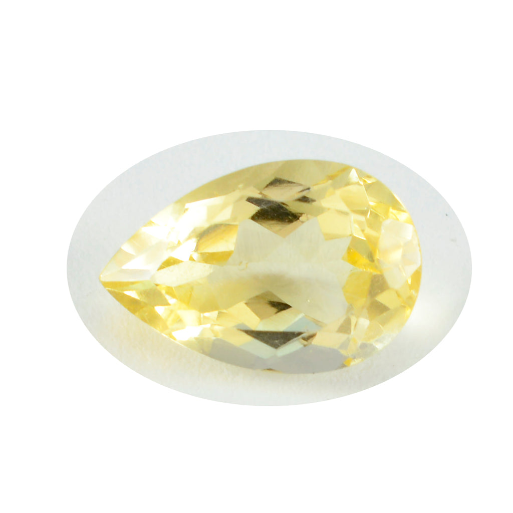 Citrine 1PC Chunky 12x16 MM Pear Faceted Yellow Polished Semi Precious Loose Gems