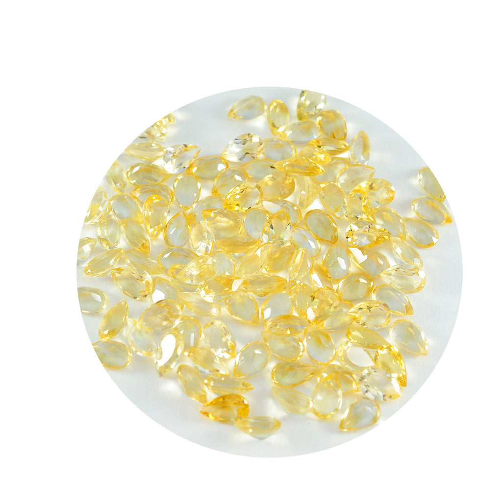 Citrine 1PC Small 6x8 MM Pear Faceted Yellow Fine Semi Precious Gems