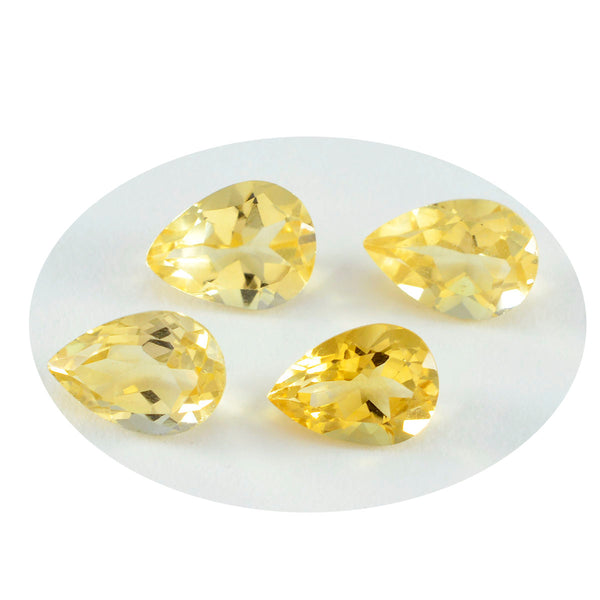 Citrine 1PC Large 8x12 MM Pear Faceted Yellow Fiery Semi Precious Loose Gemstone