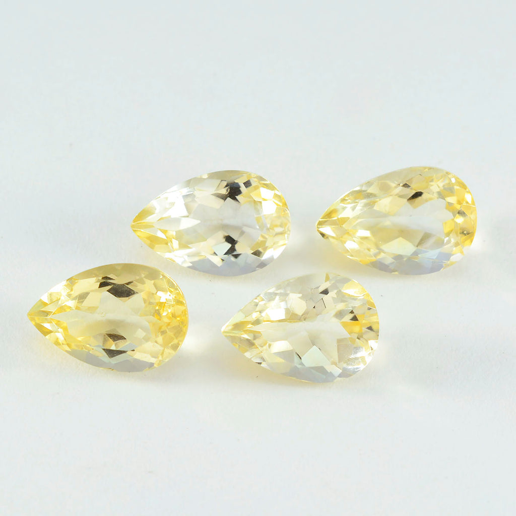 Citrine 1PC Chunky 12x16 MM Pear Faceted Yellow Polished Semi Precious Loose Gems