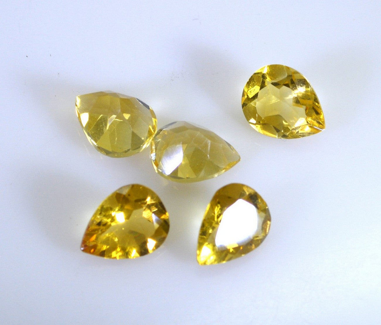 Citrine 1PC Chunky 15x20 MM Pear Faceted Yellow Luster Semi Precious Loose Gemstones