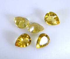 Citrine 1PC Chunky 12x16 MM Pear Faceted Yellow Polished Semi Precious Loose Gems