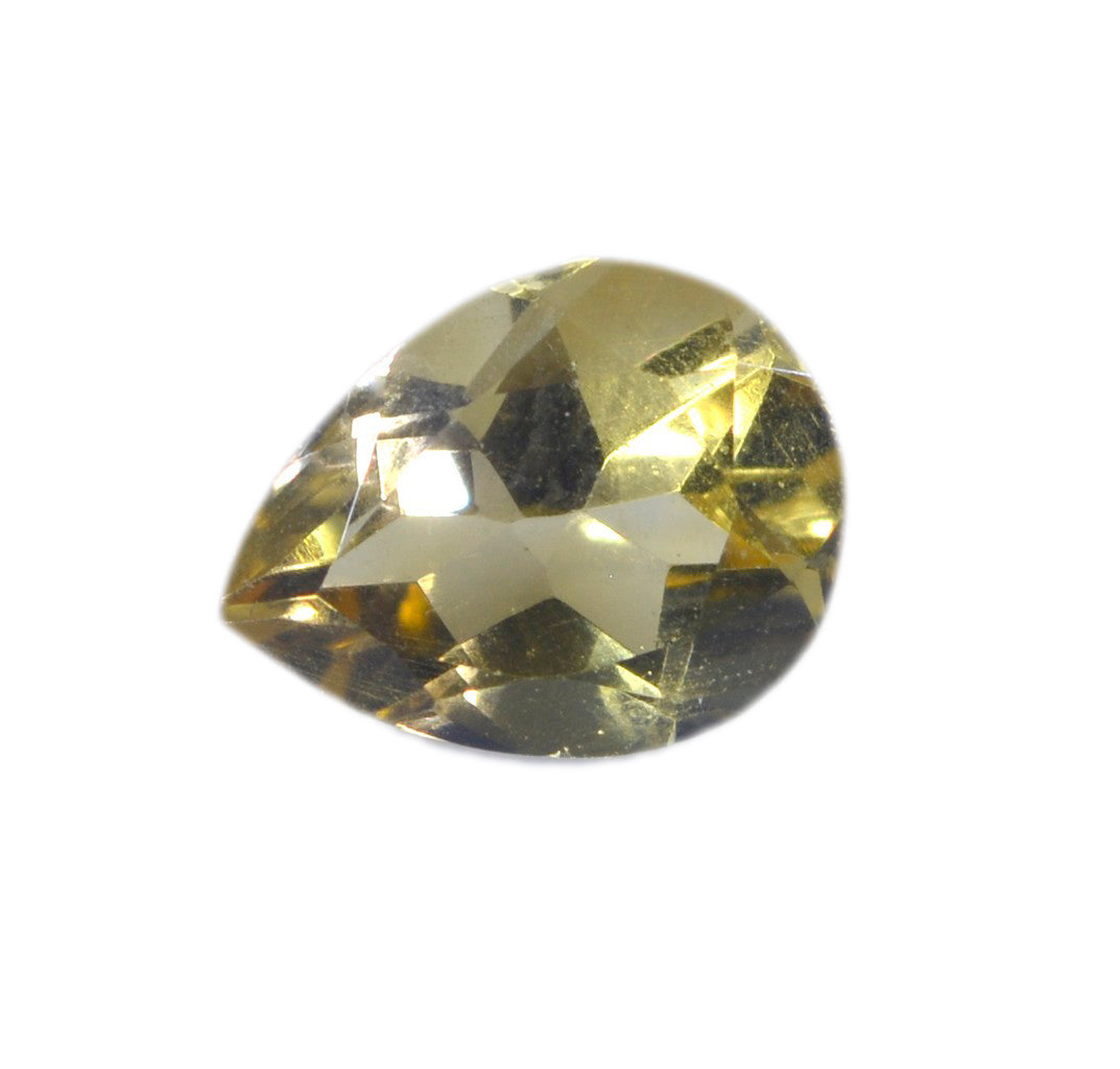 Citrine 1PC Chunky 15x20 MM Pear Faceted Yellow Luster Semi Precious Loose Gemstones