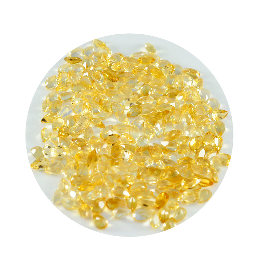 Citrine 1PC Tiny 3x5 MM Pear Faceted Yellow Luster Semi Precious Loose Gems